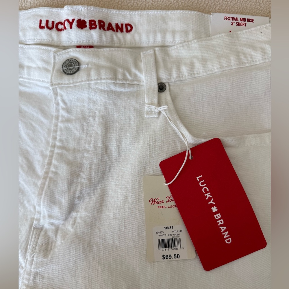 Lucky Brand Women's White Jean Shorts Size 16/33 - Picture 2 of 8